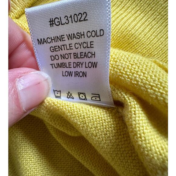 NWT Graham Luxe Quarter Zip Sweater Size M Silk Blend Butter Yellow - Picture 7 of 9